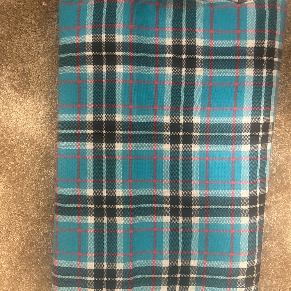 Plaid Turquoise and Pink Scarf